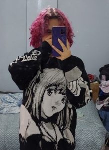 Anime Girl Harajuku Knitted Sweater photo review