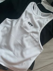 "OFF" Sleeveless Crop Top photo review