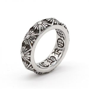 chrome cross flower ring 4