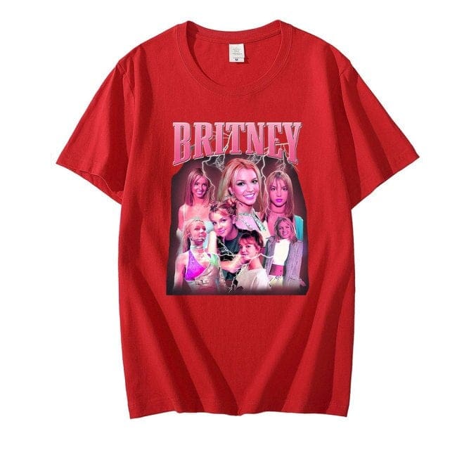 Britney Spears Homage T-Shirt | Red / XS