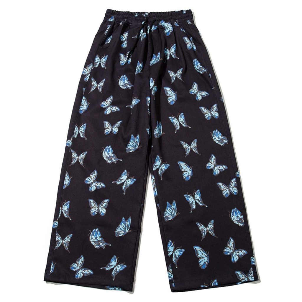 Butterfly Print Baggy Sweatpants