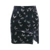 Butterfly Satin Mini Skirt