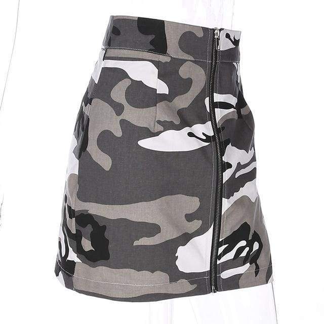Camo Mini Skirt - Grey | S