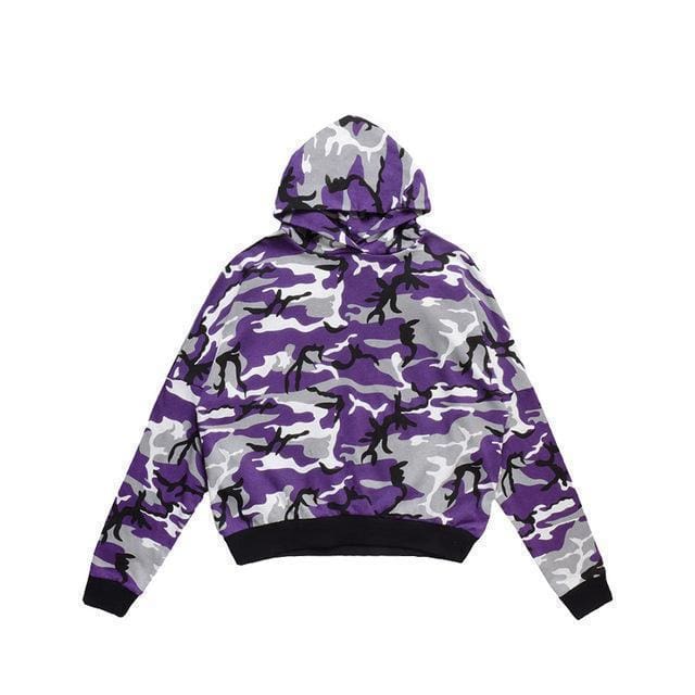 Camouflage Hoodie | Purple / L