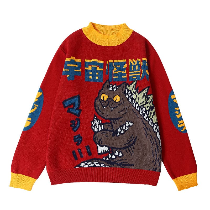 Cat Dragon Knitted Sweatshirt