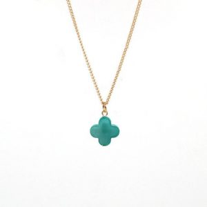 Clover Necklace | Gold-Blue-green / 45cm