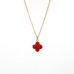 Clover Necklace | Gold-Red / 45cm
