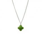 Clover Necklace | Silver-Green / 40cm