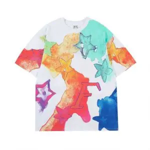 Color Painted Star T-Shirt | White / XL