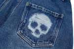 Cross Skull Distressed Jeans