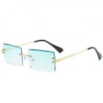 Diamond Cut Rectangle Frame Sunglasses | Blue