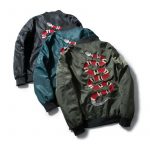 Embroidered King Snake Bomber Jacket