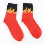 Flame Skateboard Socks | Red / Black