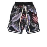 Floral Cotton Drop-Rise Shorts | Black / S