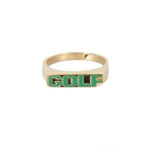 Golf Wang Gold Ring | 8 Adjustable / Green