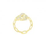 Handcuff Ring | 5 / Gold Full Stone