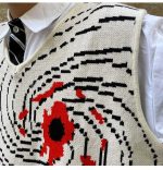 Handknit Blood Wound Knitted Vest