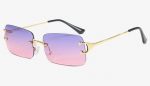 Large Square Rimless Sunglasses | Purple / Pink