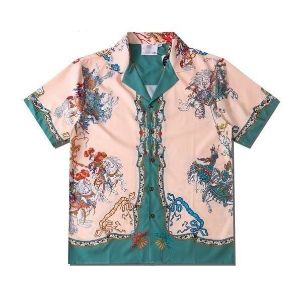 Casablanca Silk Short Sleeve Shirt | Gold / XL