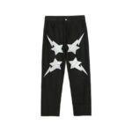 Made Extreme Star Patchwork Black Jeans | Silver / XL