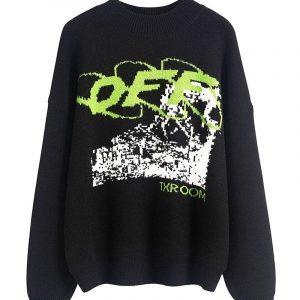 OFF ruined Knitted Sweatshirt