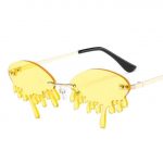 Oval Rimless Drip Sunglasses | Yellow