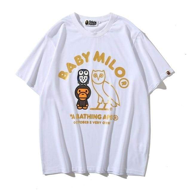 OVO Owl Bape Baby Milo T-Shirt | White / XXL