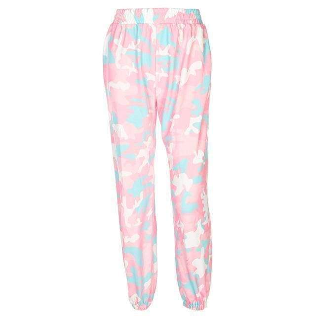 Pink Camouflage Casual Joggers | L