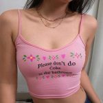 Please Don’t Do Coke In The Bathroom Crop Top | Pink / M
