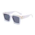 Retro Square Millionaires Sunglasses | White Grey