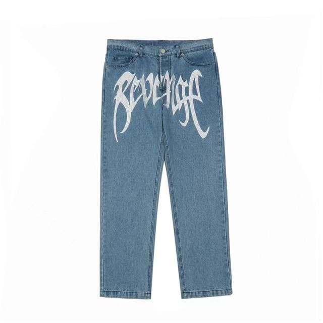 REVENGE Embroidered jeans | Blue / XL