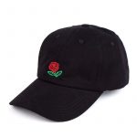 Rose Embroidered Cap | Black