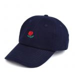Rose Embroidered Cap | Navy