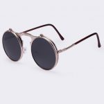 Round Flip Sunglasses | Black / Silver