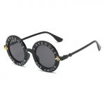 Round-frame metal sunglasses | Black