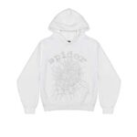 Sp5der OG Rhinestone White Logo Hoodie - Streetgarm