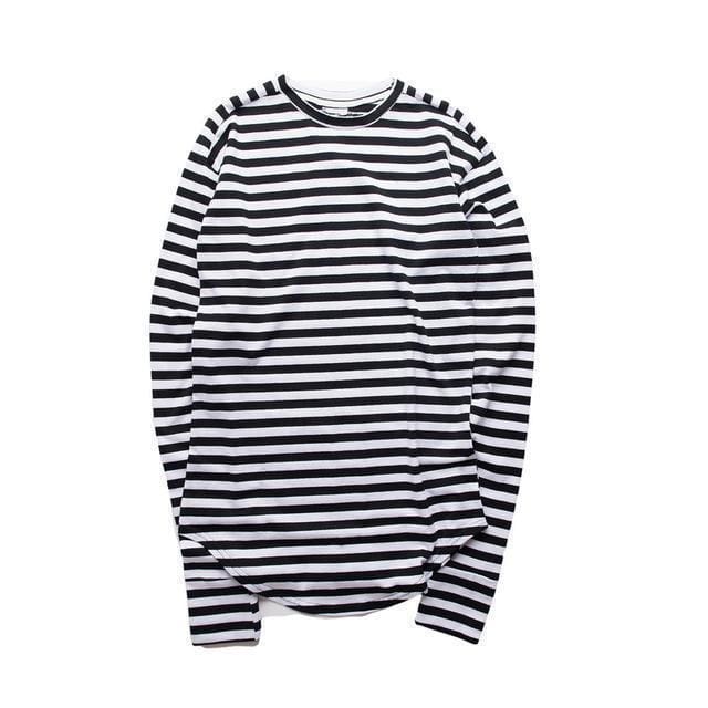Striped Long Sleeve T-Shirt | Medium stripe black / S