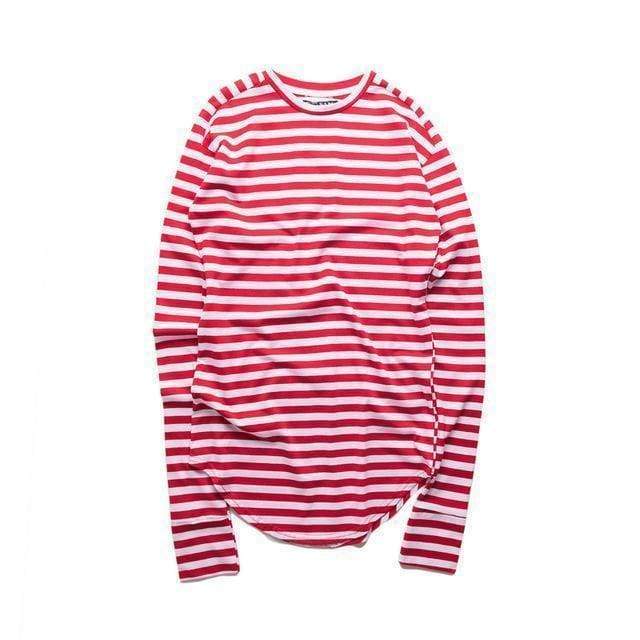 Striped Long Sleeve T-Shirt | Medium stripe red / S
