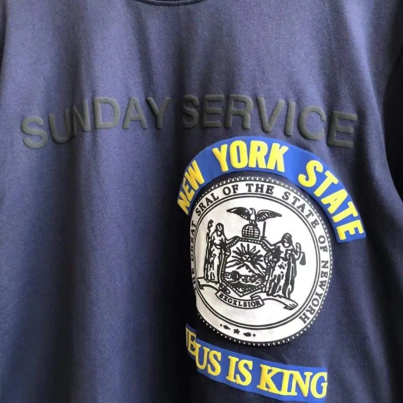 Sunday Service New York Jesus Is King T Shirt - Navy