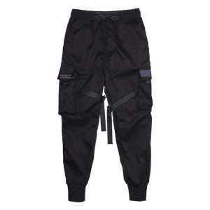 Techwear Ribbon Cargo Pants | XXL / Black