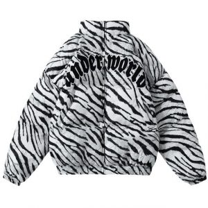 Underworld Zebra Puffer Jacket | White / S