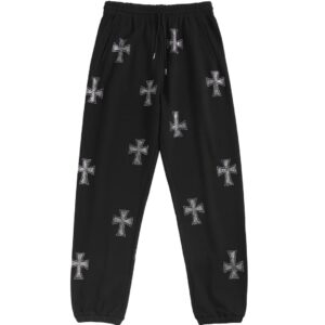 Chrome Cross Rhinestone Joggers