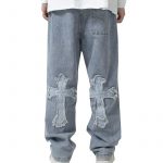 Chrome Cross Embroidered Jeans