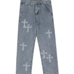 Chrome Cross Embroidered Jeans