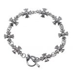 Chrome Cross Steel Bracelet