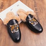 Princetown Fur-trimmed Leather Loafers