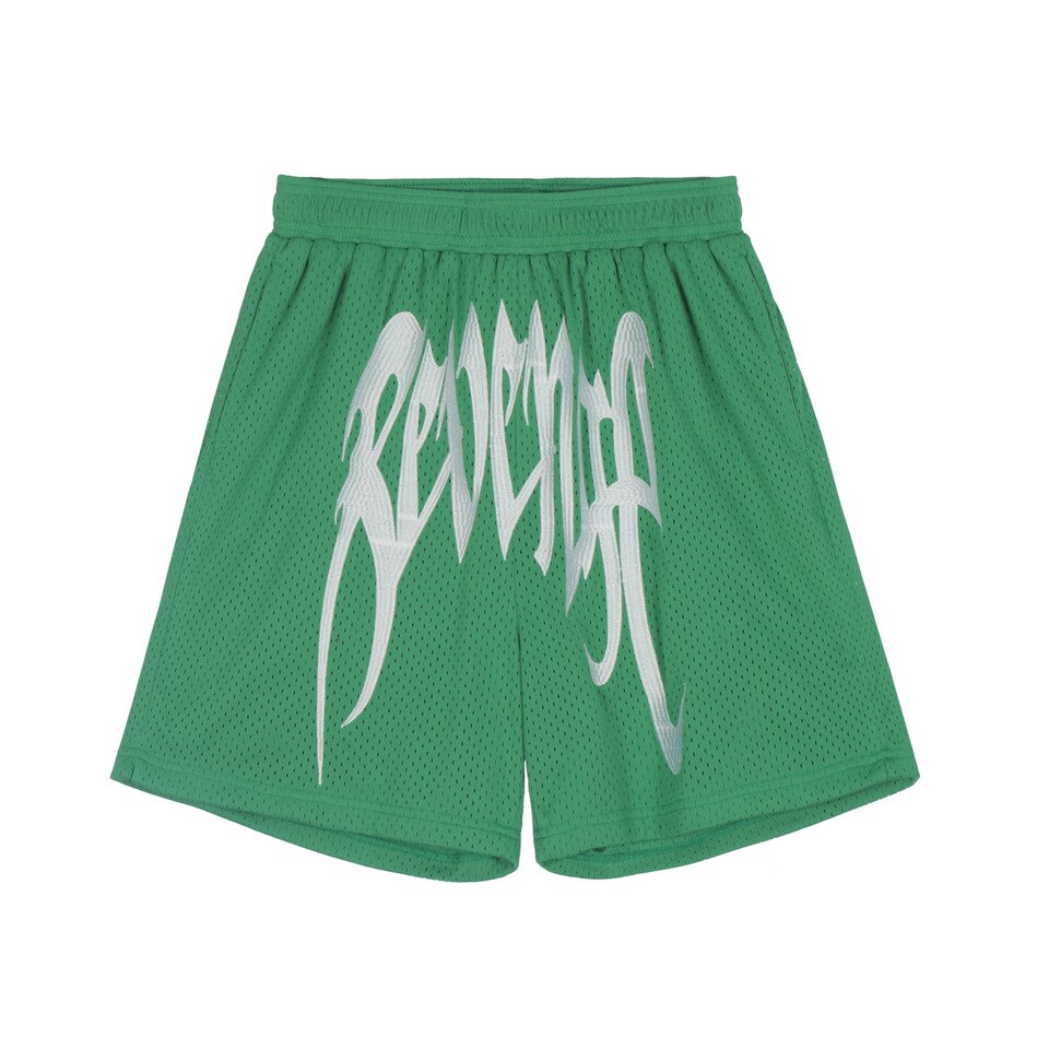 Revenge Green Mesh Embroidered Logo 2024 Shorts MEDIUM