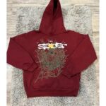 Sp5der Logo Maroon Hoodie