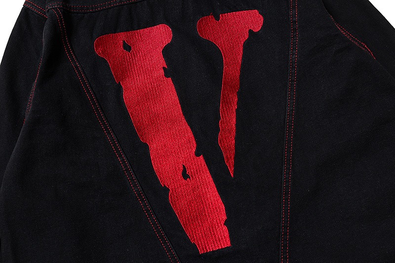 Vlone Embroidered Black Denim Jacket