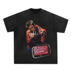 Fight Club Brad Pitt Graphic T-Shirt - Black, XXL